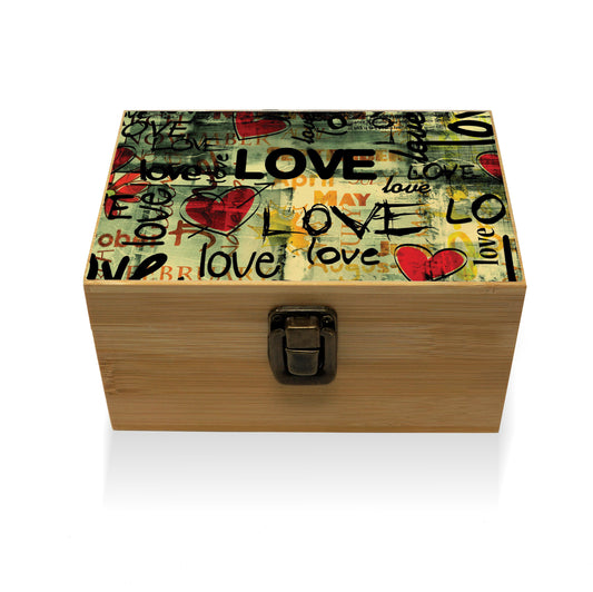 Bamboo Stash Box With Design # BB-009