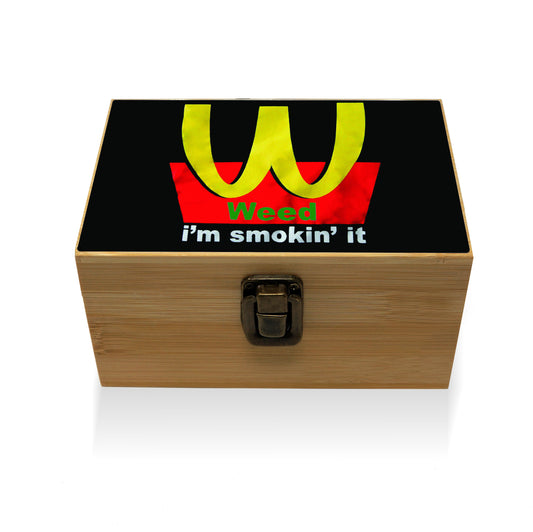 Bamboo Stash Box With Design # BB-013