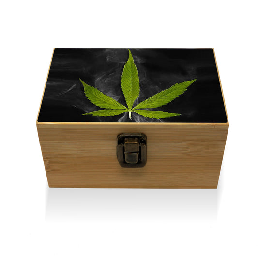 Bamboo Stash Box With Design # BB-015