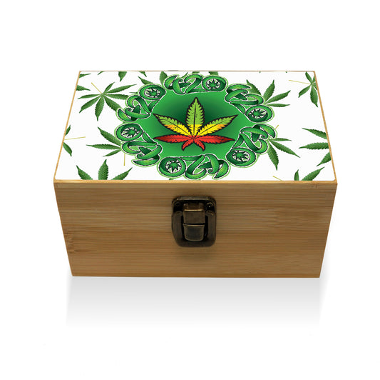 Bamboo Stash Box With Design # BB-024