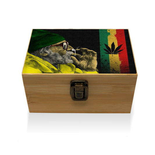 Bamboo Stash Box With Design # BB-025