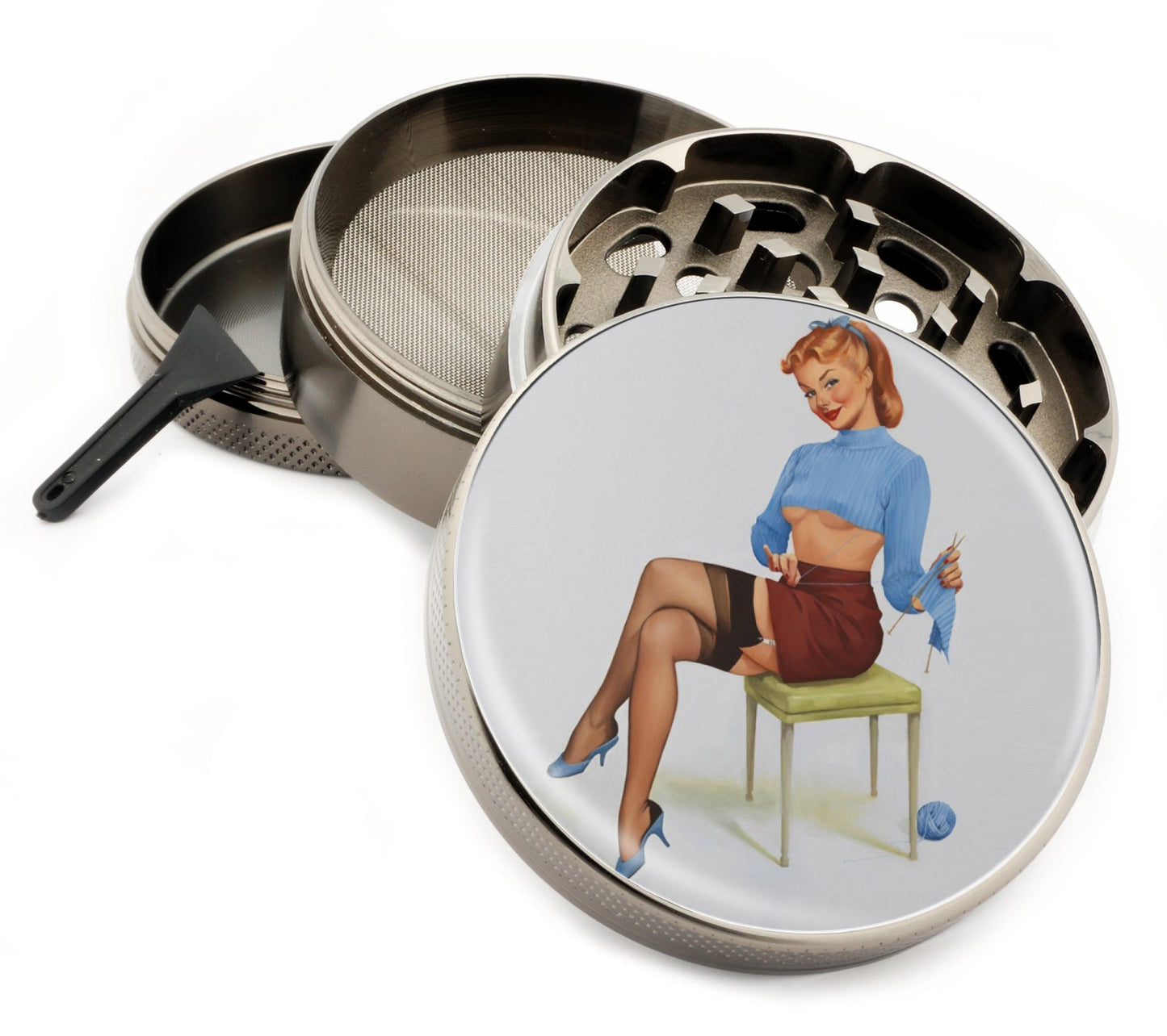 Premium Zinc Alloy Spice & Herb Crusher - Corrosion Resistant & Rust Proof - Diamond Teeth - #ZG-049