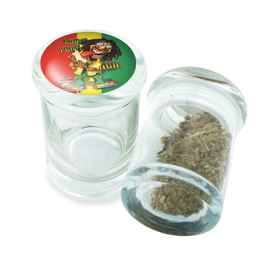 PopTop Glass Container With Design #PJJ-024