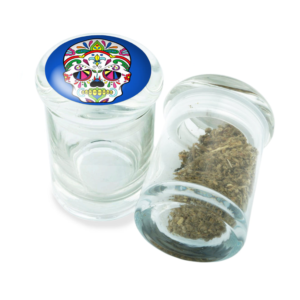 PopTop Glass Container With Design #PJJ-031