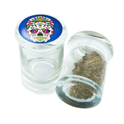 PopTop Glass Container With Design #PJJ-031