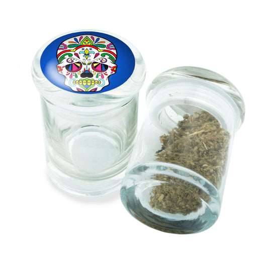 PopTop Glass Container With Design #PJJ-031