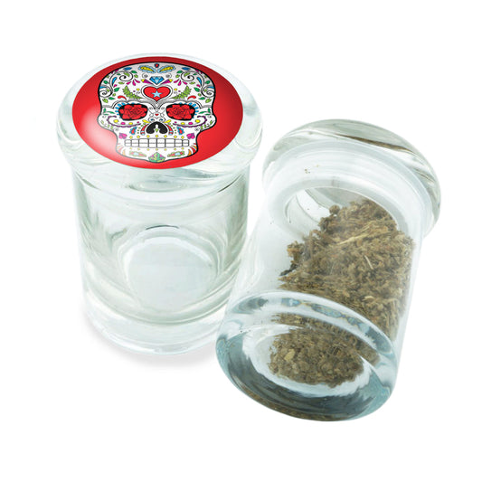 PopTop Glass Container With Design #PJJ-032