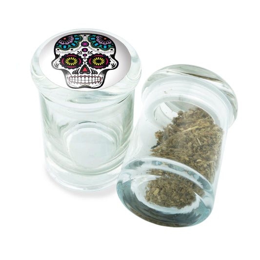 PopTop Glass Container With Design #PJJ-033