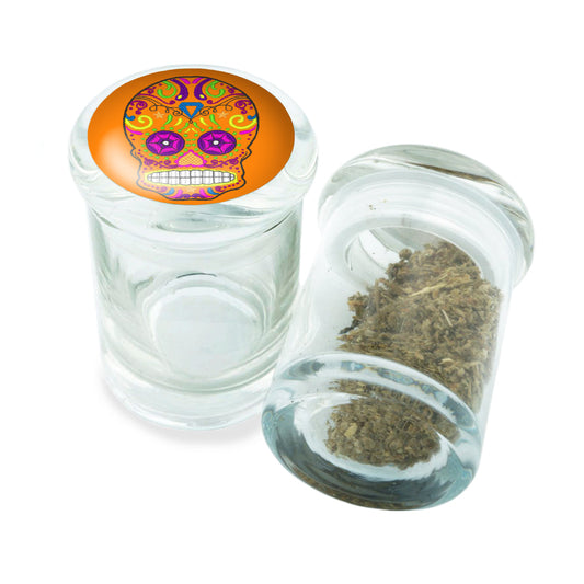 PopTop Glass Container With Design #PJJ-034