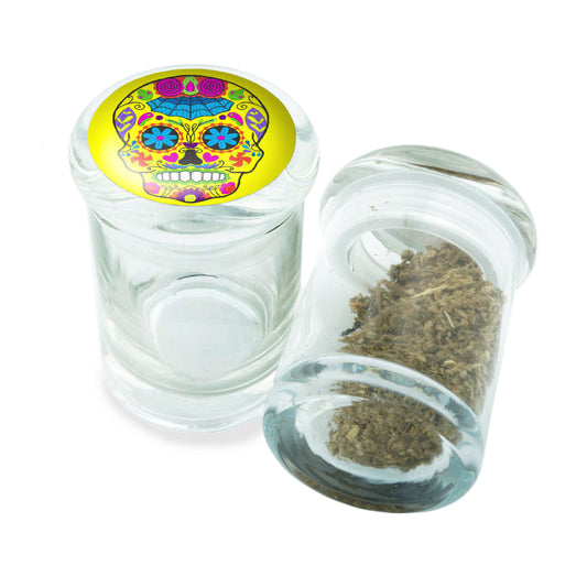 PopTop Glass Container With Design #PJJ-036