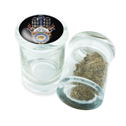 PopTop Glass Container With Design #PJJ-038