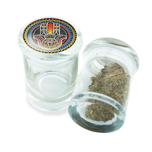 PopTop Glass Container With Design #PJJ-039
