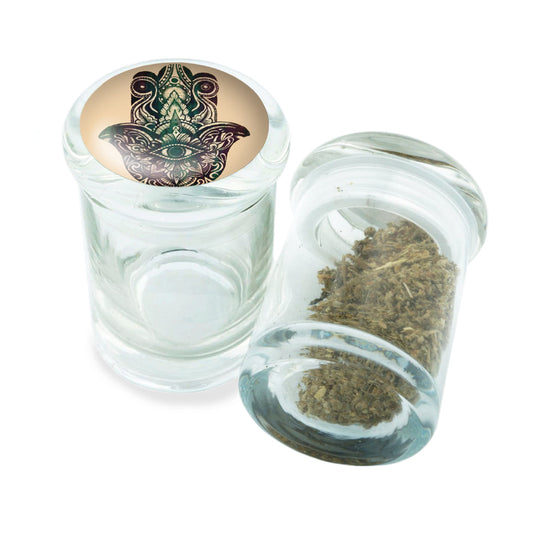 PopTop Glass Container With Design #PJJ-041