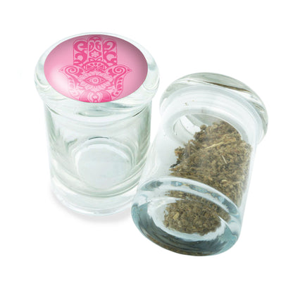 PopTop Glass Container With Design #PJJ-042