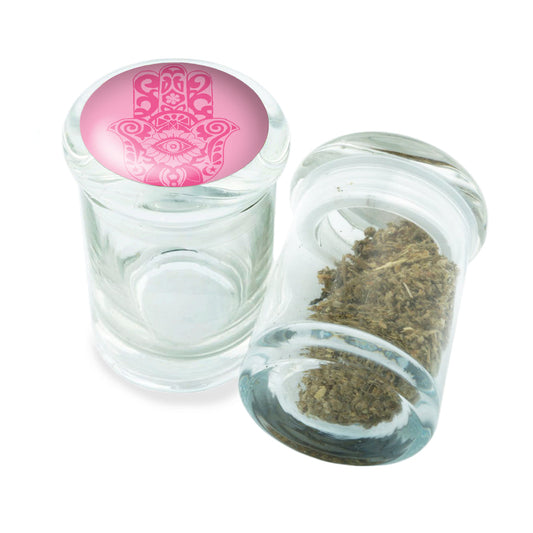 PopTop Glass Container With Design #PJJ-042