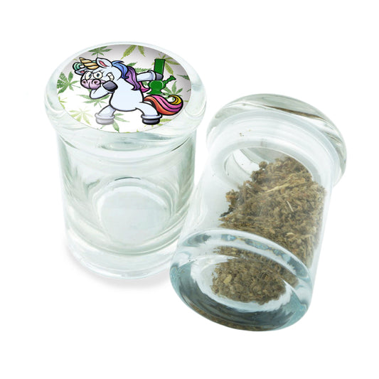 PopTop Glass Container With Design #PJJ-043