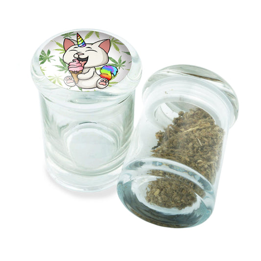PopTop Glass Container With Design #PJJ-045