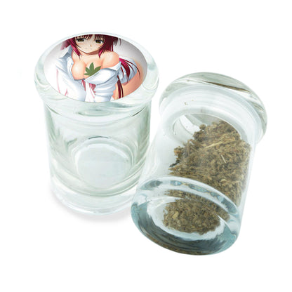 PopTop Glass Container With Design #PJJ-064