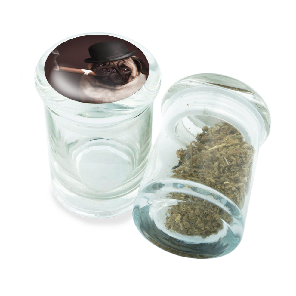 PopTop Glass Container With Design #PJJ-067