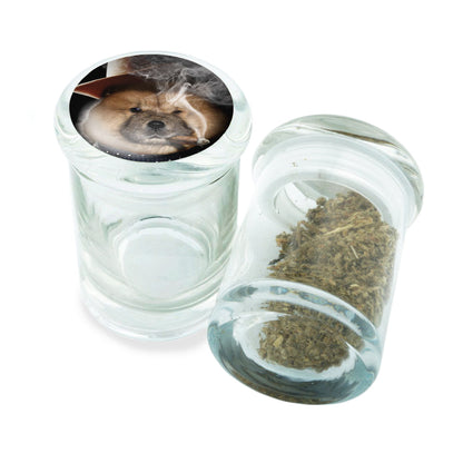 PopTop Glass Container With Design #PJJ-069