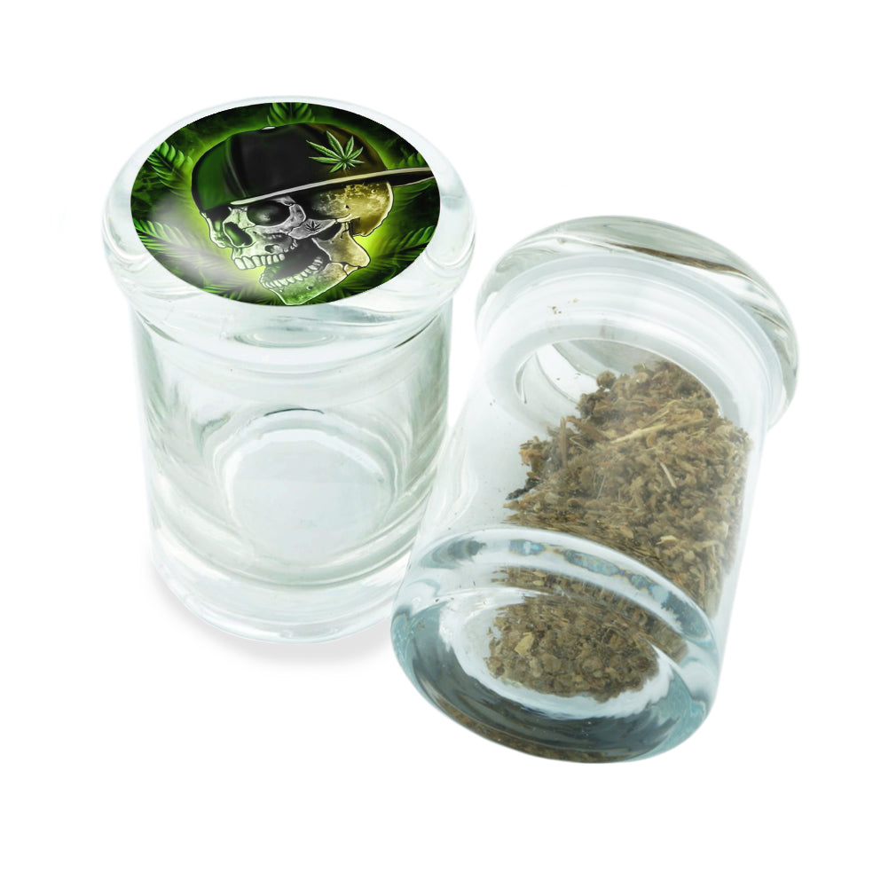 PopTop Glass Container With Design #PJJ-073