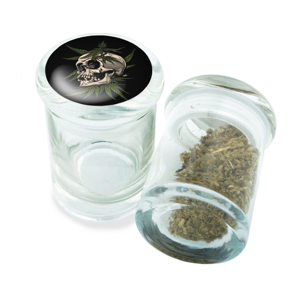 PopTop Glass Container With Design #PJJ-074