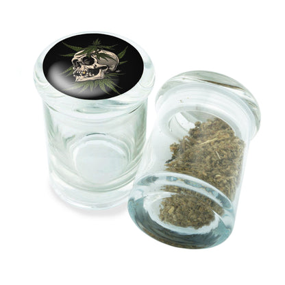 PopTop Glass Container With Design #PJJ-074