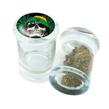 PopTop Glass Container With Design #PJJ-075