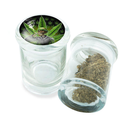 PopTop Glass Container With Design #PJJ-077
