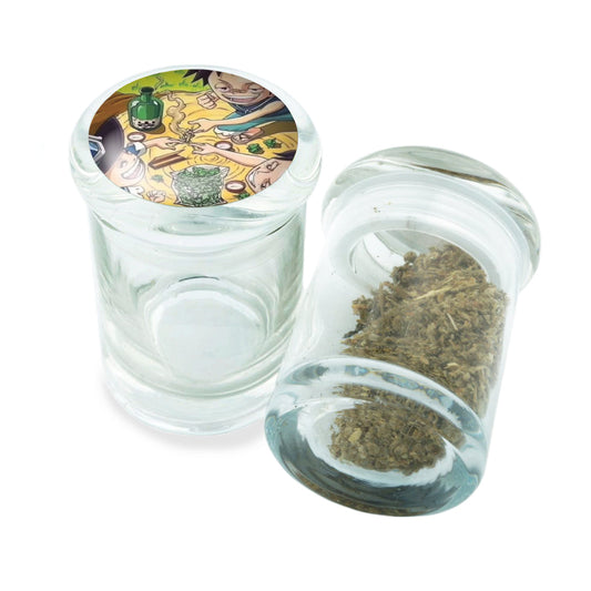PopTop Glass Container With Design #PJJ-091