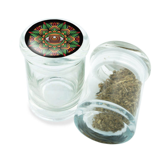 PopTop Glass Container With Design #PJJ-097
