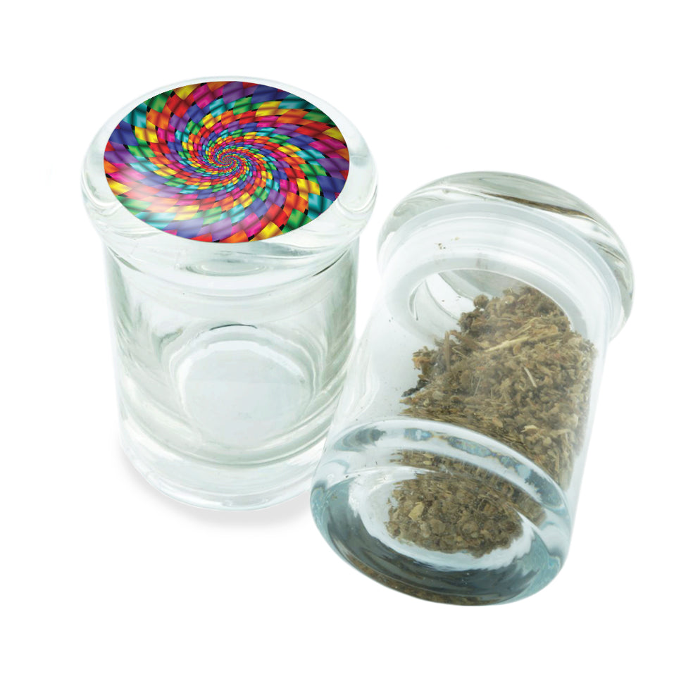 PopTop Glass Container With Design #PJJ-098