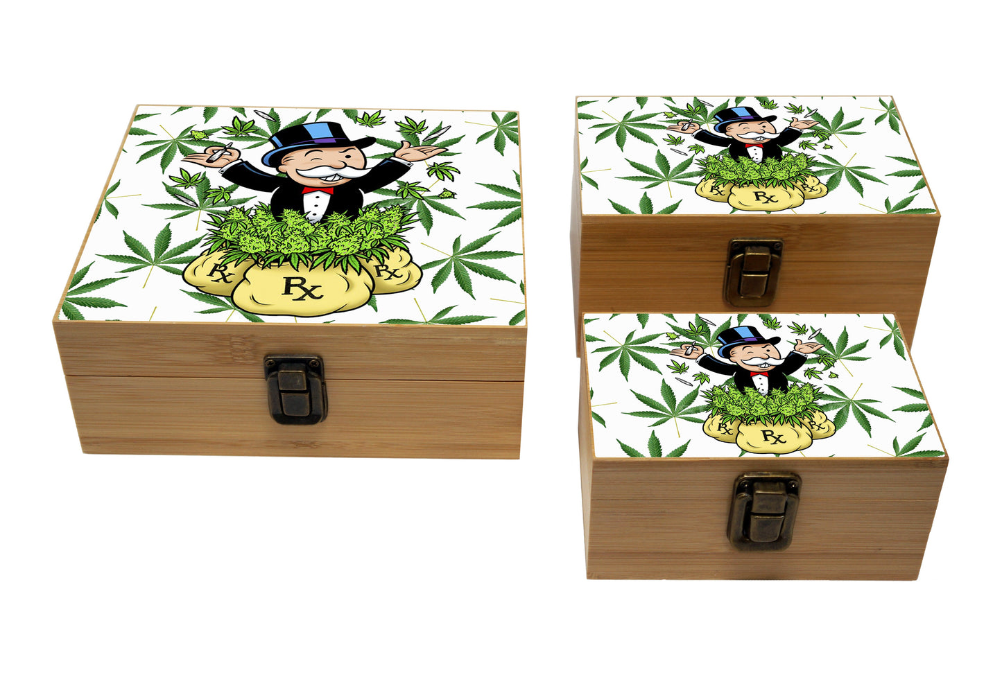 Bamboo Stash Box With Design # BB-021