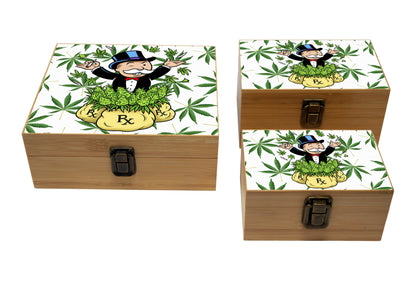 Bamboo Stash Box With Design # BB-021
