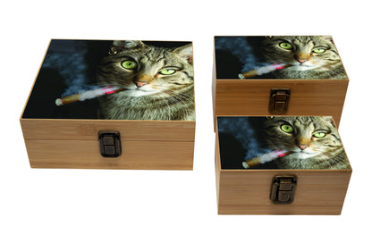 Bamboo Stash Box With Design # BB-032