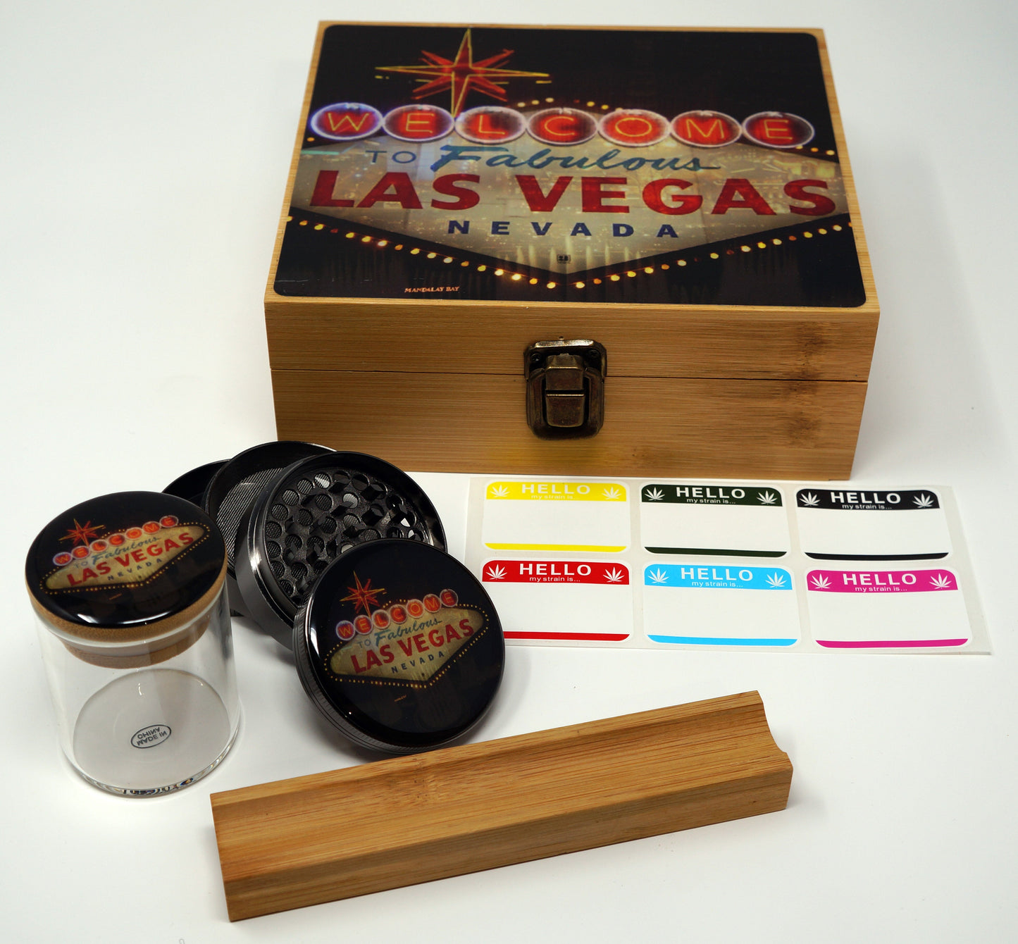 Bamboo Stash Box With Design # BB-029